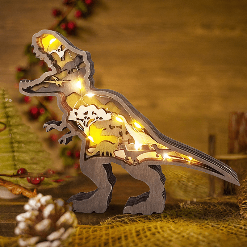 Creative Dinosaur Decoration 3D Tyrannosaurus Statue Desktop Decoration Lights