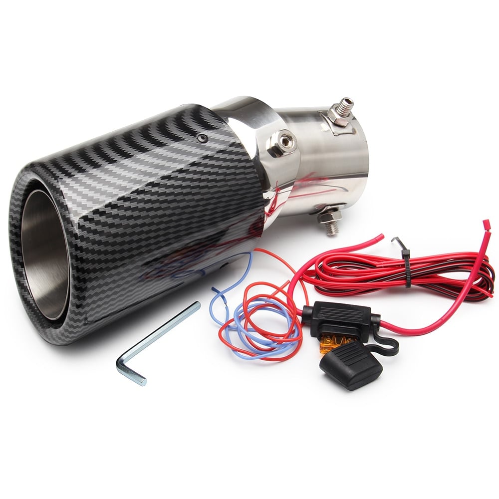 🚗LED Flaming Luminous Universal Car Modified Carbon Fiber Tail pipes💥 mysite