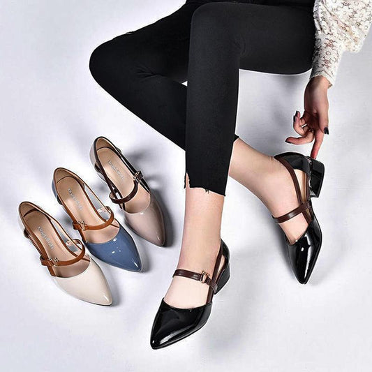 (flash sale)2022 Spring and summer leather casual shoes  and  new belt buckle solid color plus size women's sandals mysite