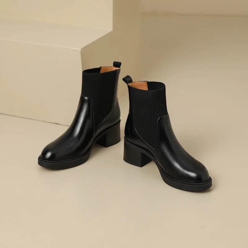 British style stretchy slim Martin boots sock boots mysite