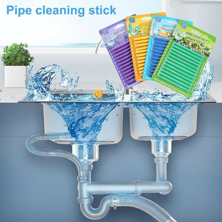 12/set Pipe Cleaning Sticks Oil Decontamination Kitchen Toilet Bathtub Drain Cleaneer mysite