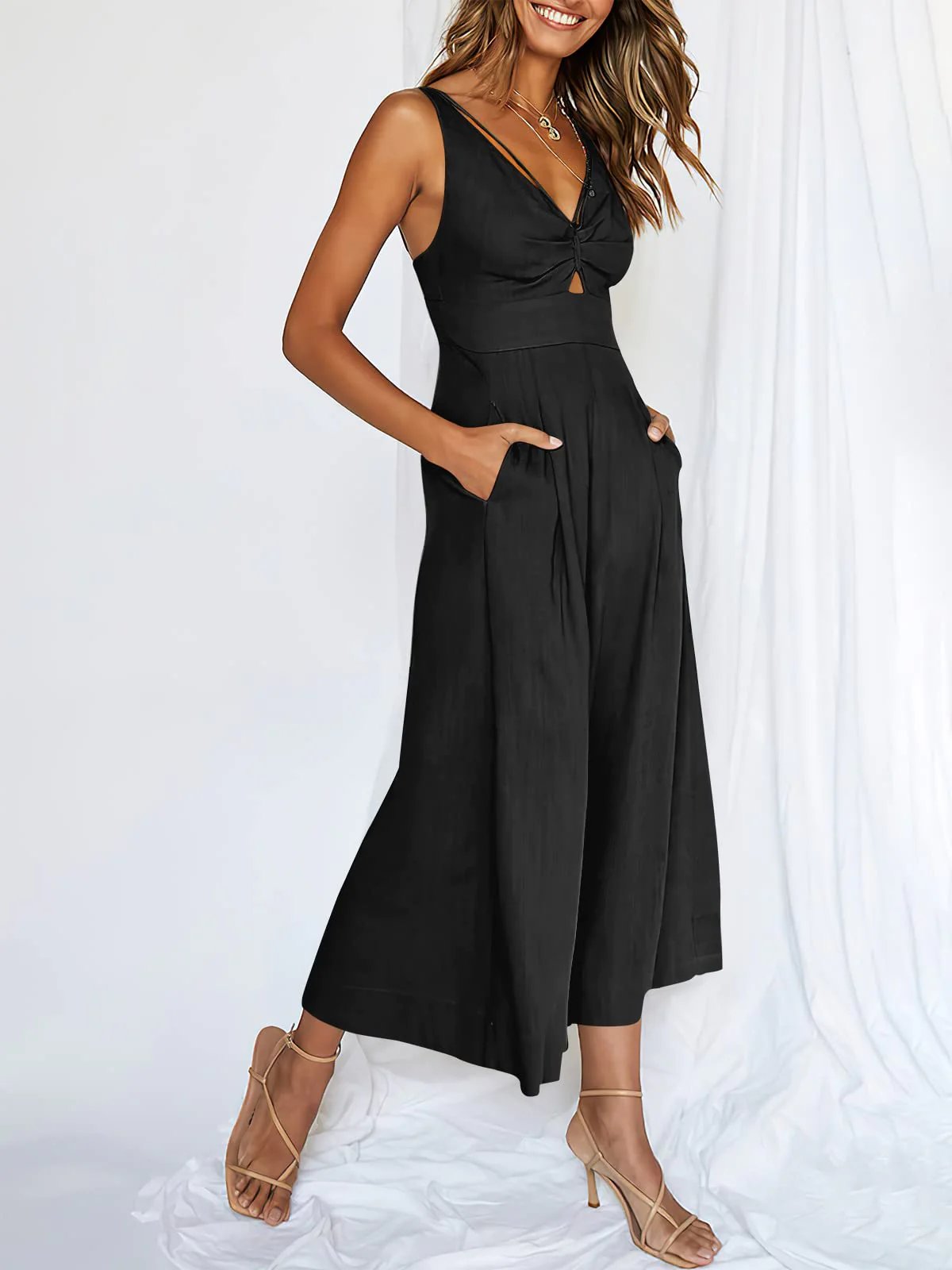 đŸ”¥Limited Time Hot Sale đŸ”¥Hot Sales V Neck Cutout High-Waist Jumpsuits mysite