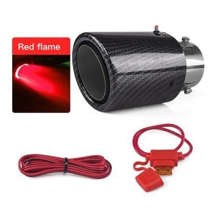 🚗LED Flaming Luminous Universal Car Modified Carbon Fiber Tail pipes💥 mysite