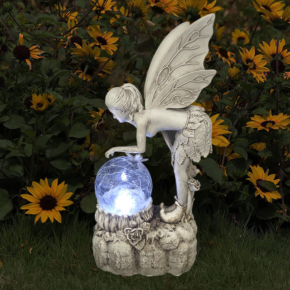 Home garden solar energy decoration Fairy Statue mysite