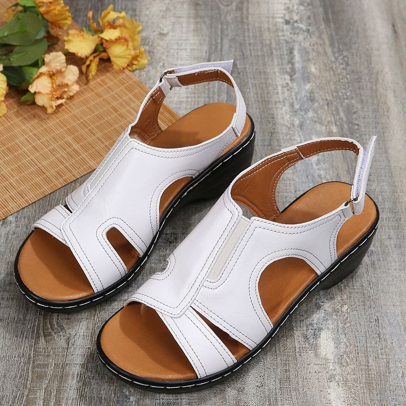 2022 New Fashion Casual Leather Wedge Sandals mysite