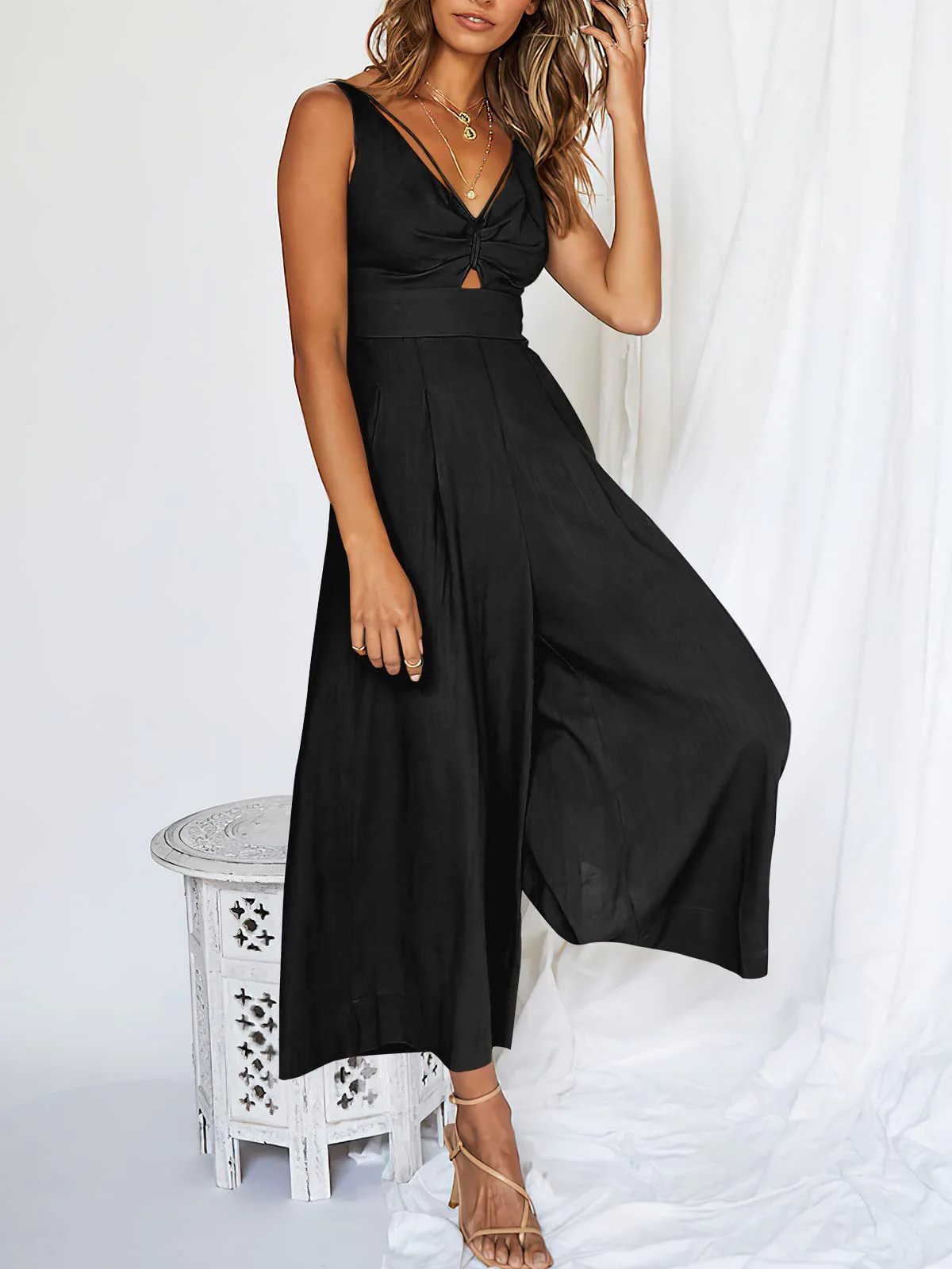 đŸ”¥Limited Time Hot Sale đŸ”¥Hot Sales V Neck Cutout High-Waist Jumpsuits mysite