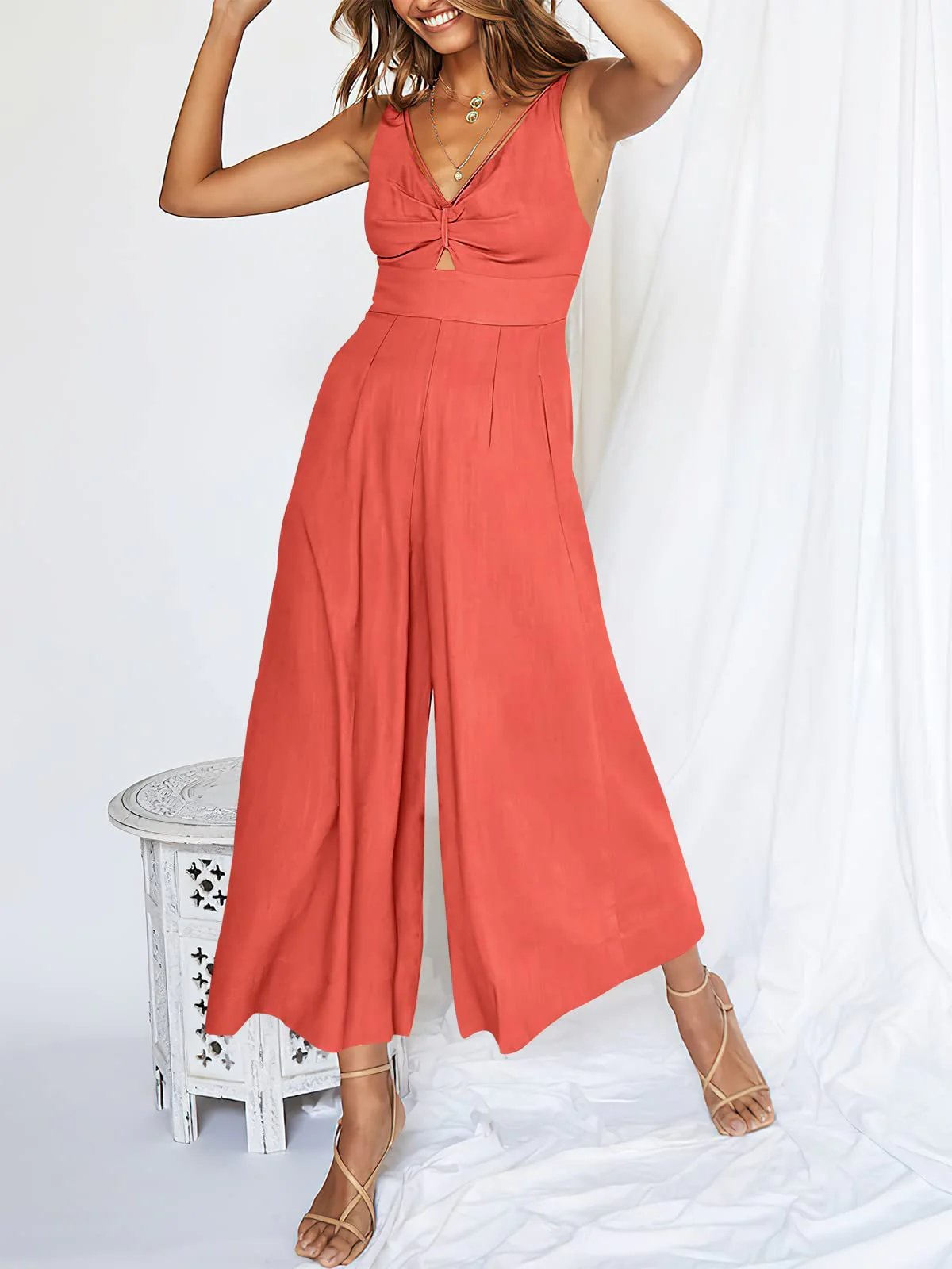 đŸ”¥Limited Time Hot Sale đŸ”¥Hot Sales V Neck Cutout High-Waist Jumpsuits mysite