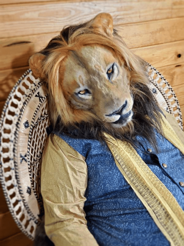 Animal headdress luminescent eyes removable costume mask