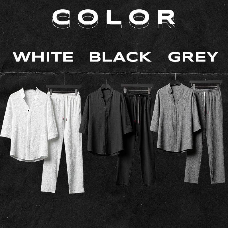 Men's 2 Pieces Linen Set Summer Outfits mysite