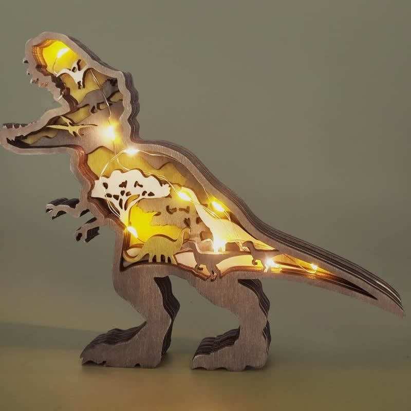 Creative Dinosaur Decoration 3D Tyrannosaurus Statue Desktop Decoration Lights mysite