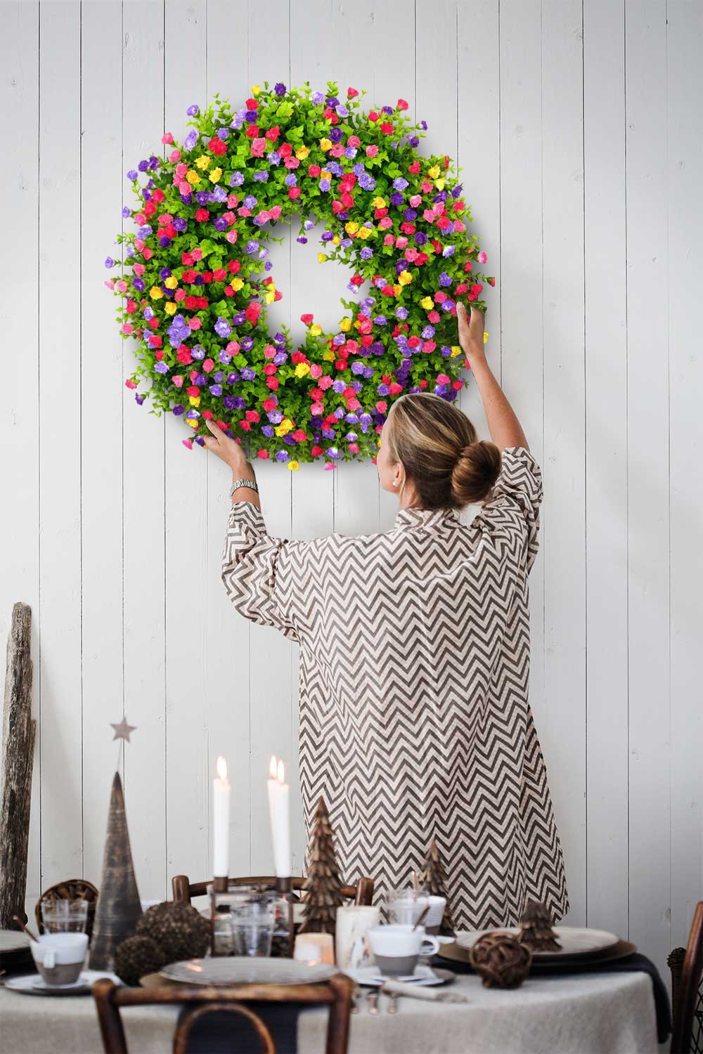 💐🎉Farmhouse Colorful Cottage Wreath(🎁Spring Hot Sale- 32%OFF🎁)