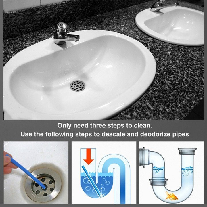 12/set Pipe Cleaning Sticks Oil Decontamination Kitchen Toilet Bathtub Drain Cleaneer mysite