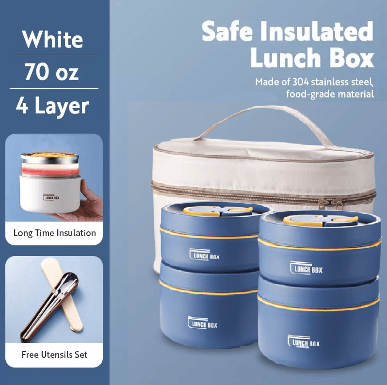 (Last Day Promotion 49% OFF) Portable Insulated Lunch Container Set - BUY 2 FREE SHIPPING