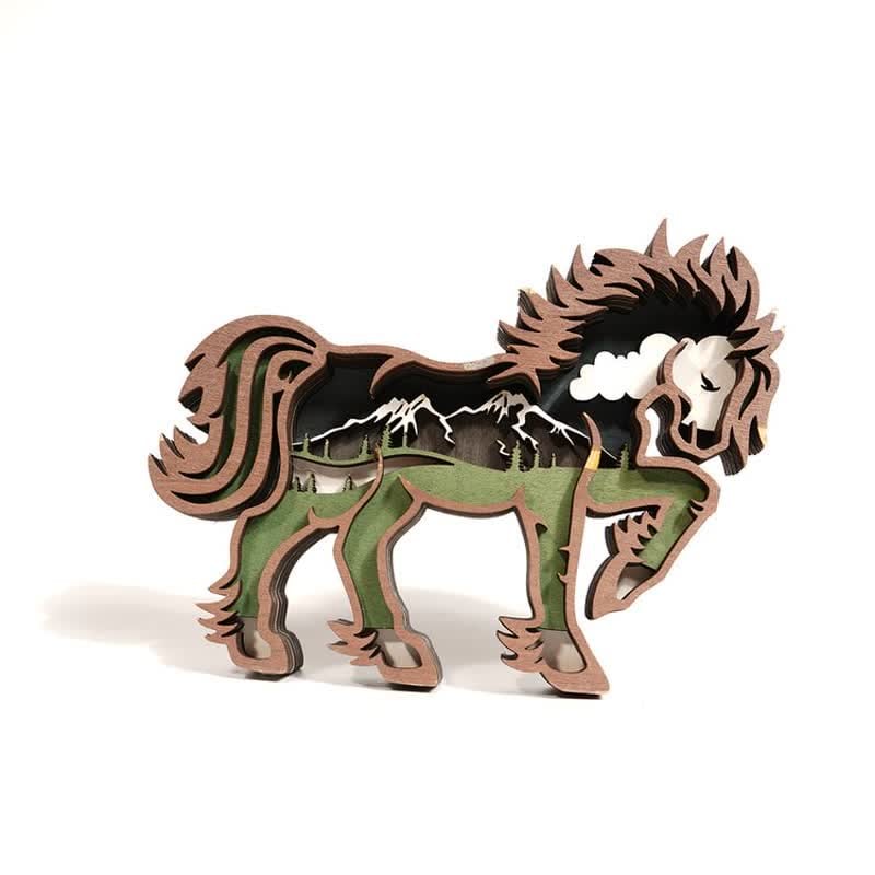3D Carving Animals Home Decoration Accessories Wooden Crafts Creative Gift mysite