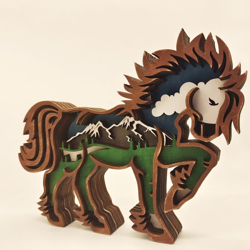 3D Carving Animals Home Decoration Accessories Wooden Crafts Creative Gift mysite
