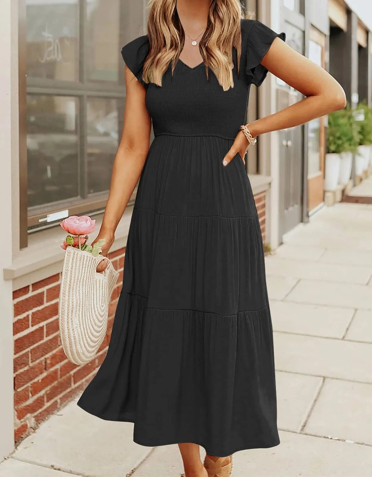 WOMEN'S SUMMER CASUAL FLUTTER SHORT MIDI DRESS 🔥 mysite