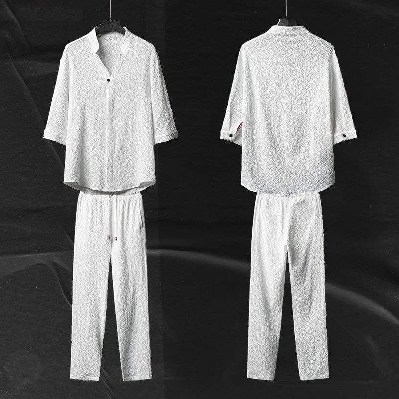 Men's 2 Pieces Linen Set Summer Outfits mysite