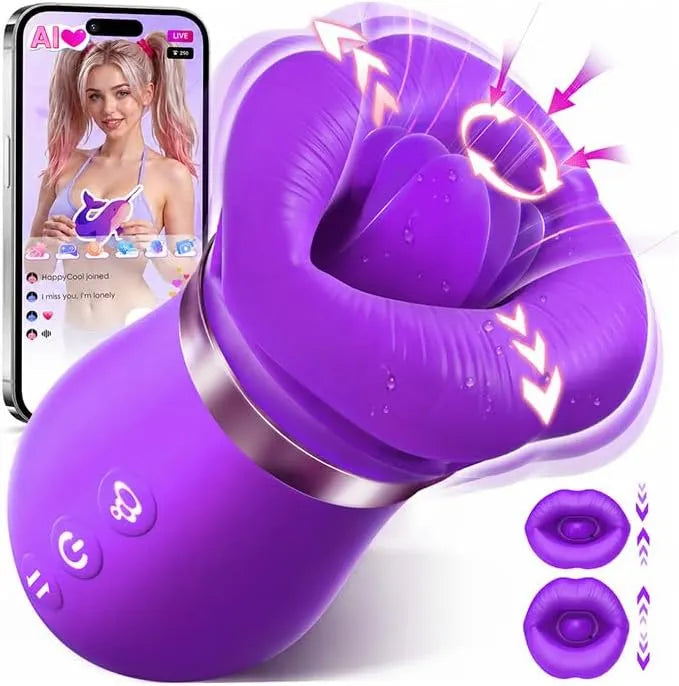 Vibrator Adult Sex Toys for Women - TooShy 5IN1 Mouth Sucking Vibrator Rose Sex Toy, 10 Tongue Licking, 3 Auto & 1 Manual Sucking Adult Toys New APP, Anal Clit Nipple Vibrators Female Couples Sex Toys