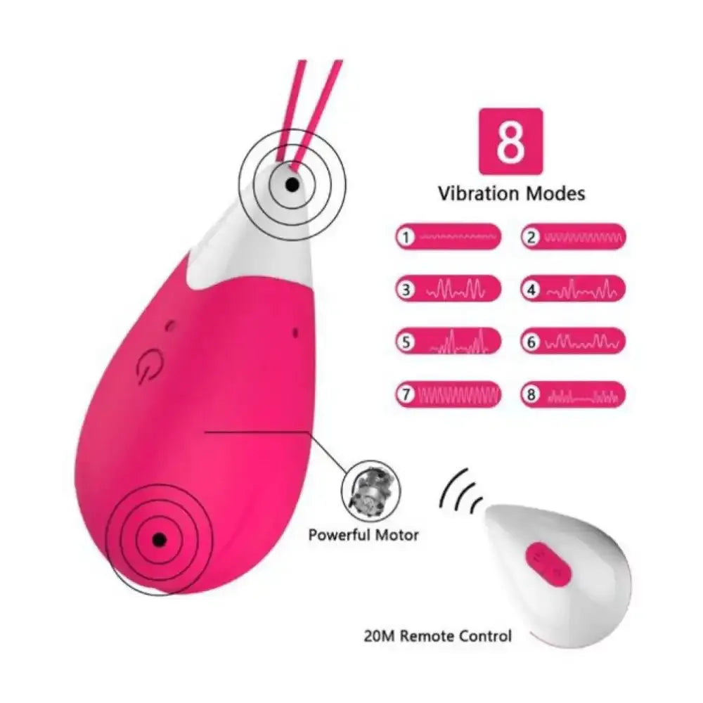 Jumping Wireless Egg Vibrator Massager for Women – 8 Mode Remote Controlled Wellness Device