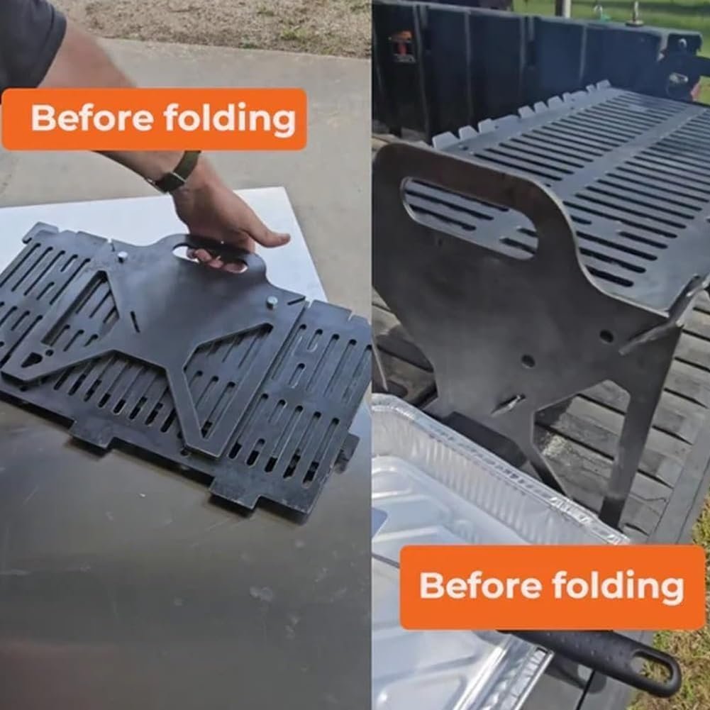 🍖A must-have for parties🥓foldable stainless steel bbq grill