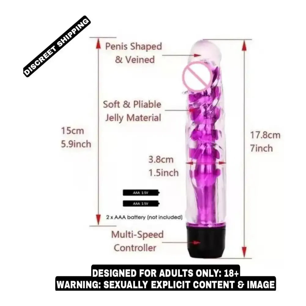 Jelly Soft Multi-Speed Vibrating Massager for Women – Transparent Personal Wellness Device