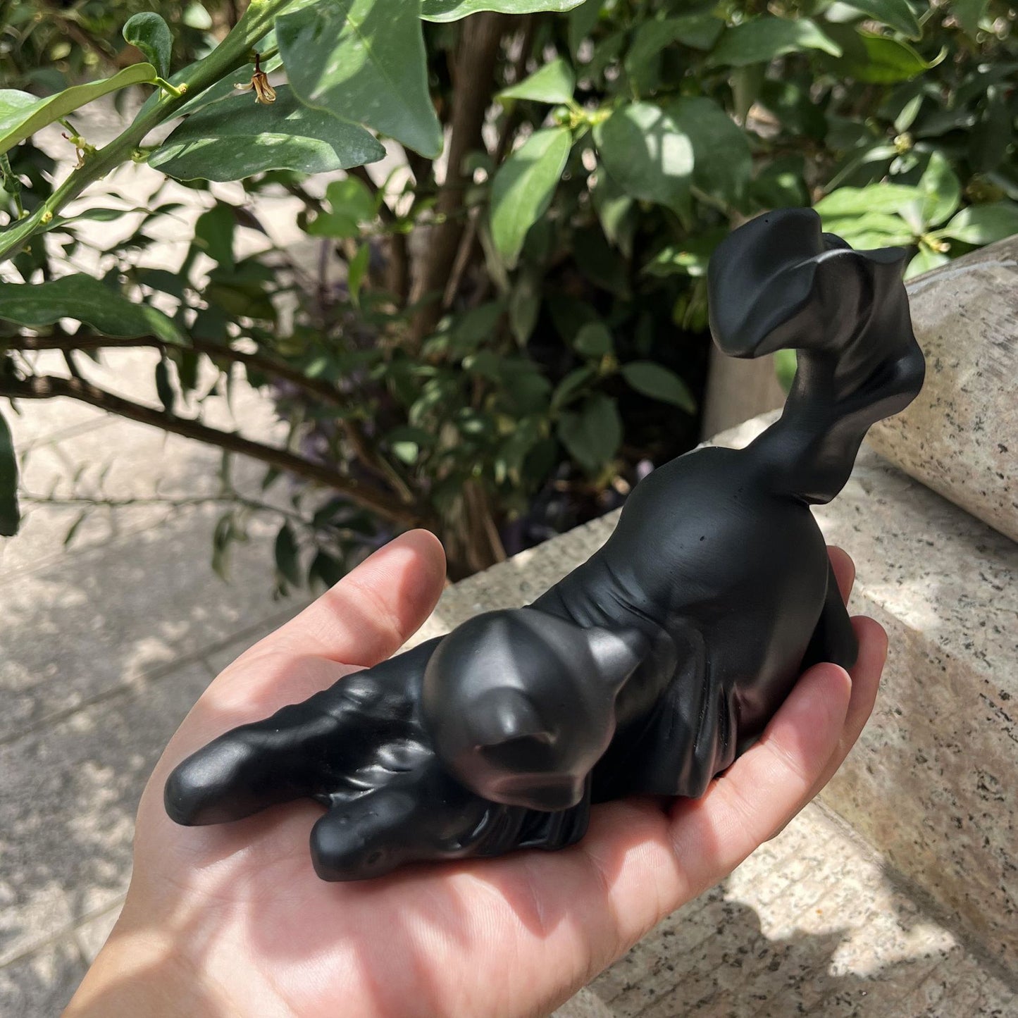 Halloween spooky black cat statue