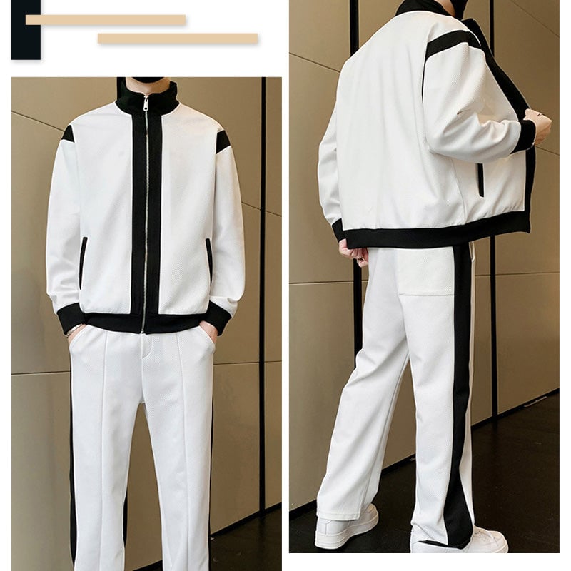 Men's Outfit Casual 2 Piece Contrast Sports Jogging Tracksuits Set(BUY 2 FREE SHIPPING)