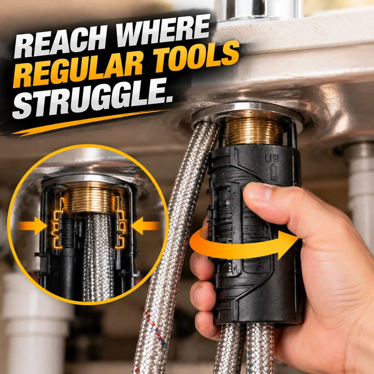 Under-Sink Faucet Installation Tool – Easy Tight-Space Fastening Wrench