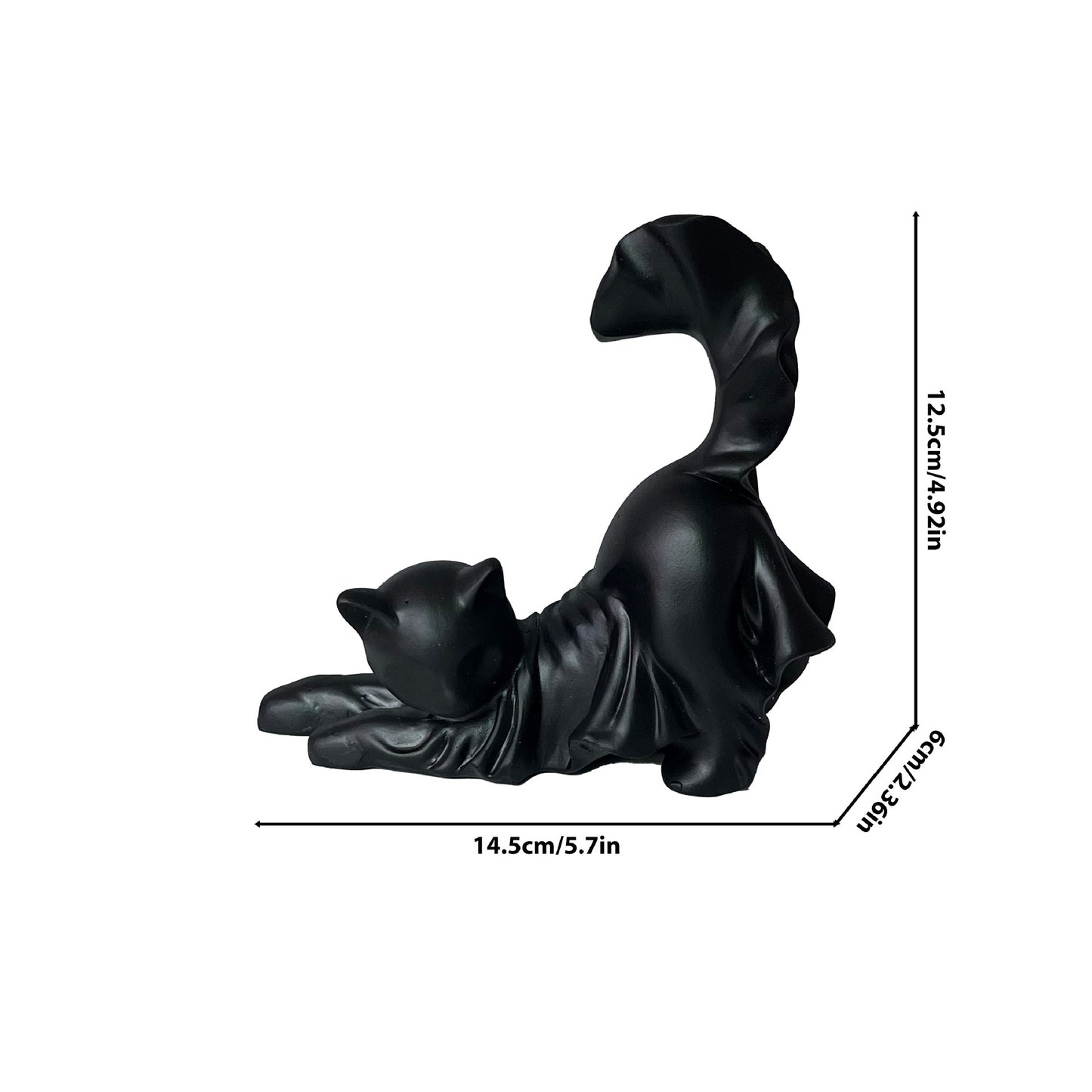 Halloween spooky black cat statue