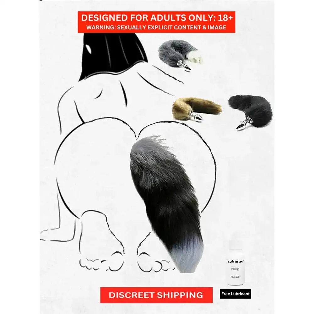 Fox Tail Butt Plug with Faux Fur Tail – Stainless Steel Base Cosplay Accessory for Adults