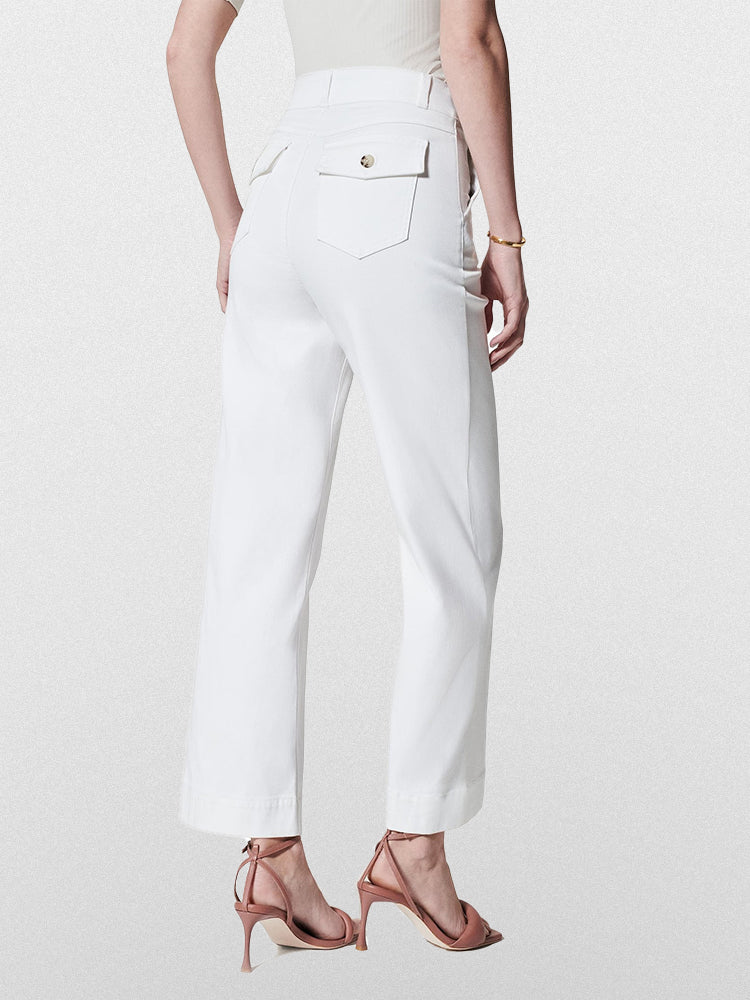Tummy Control Twill Cropped Wide Leg Pant(Buy 2 Free Shipping) mysite