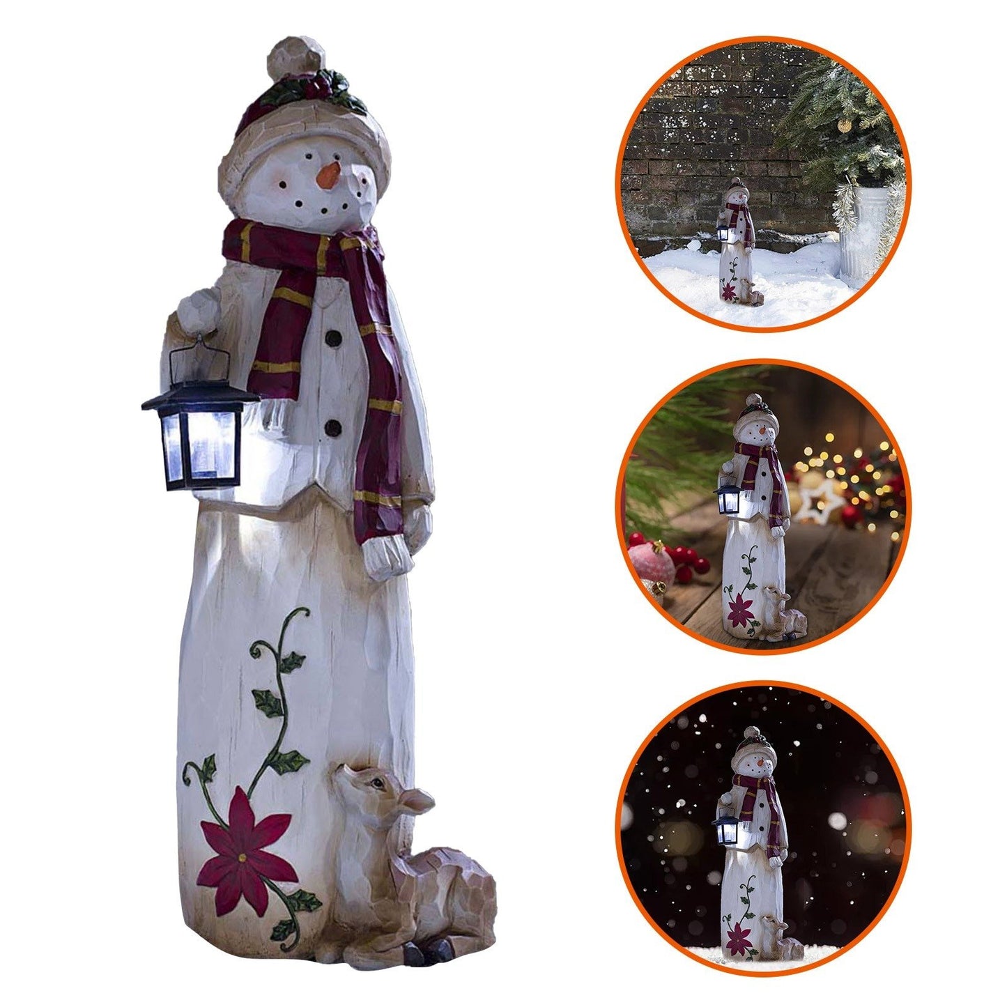 🔥49% OFF- Woodland Snowman Woodcarving - Bring solar lights!