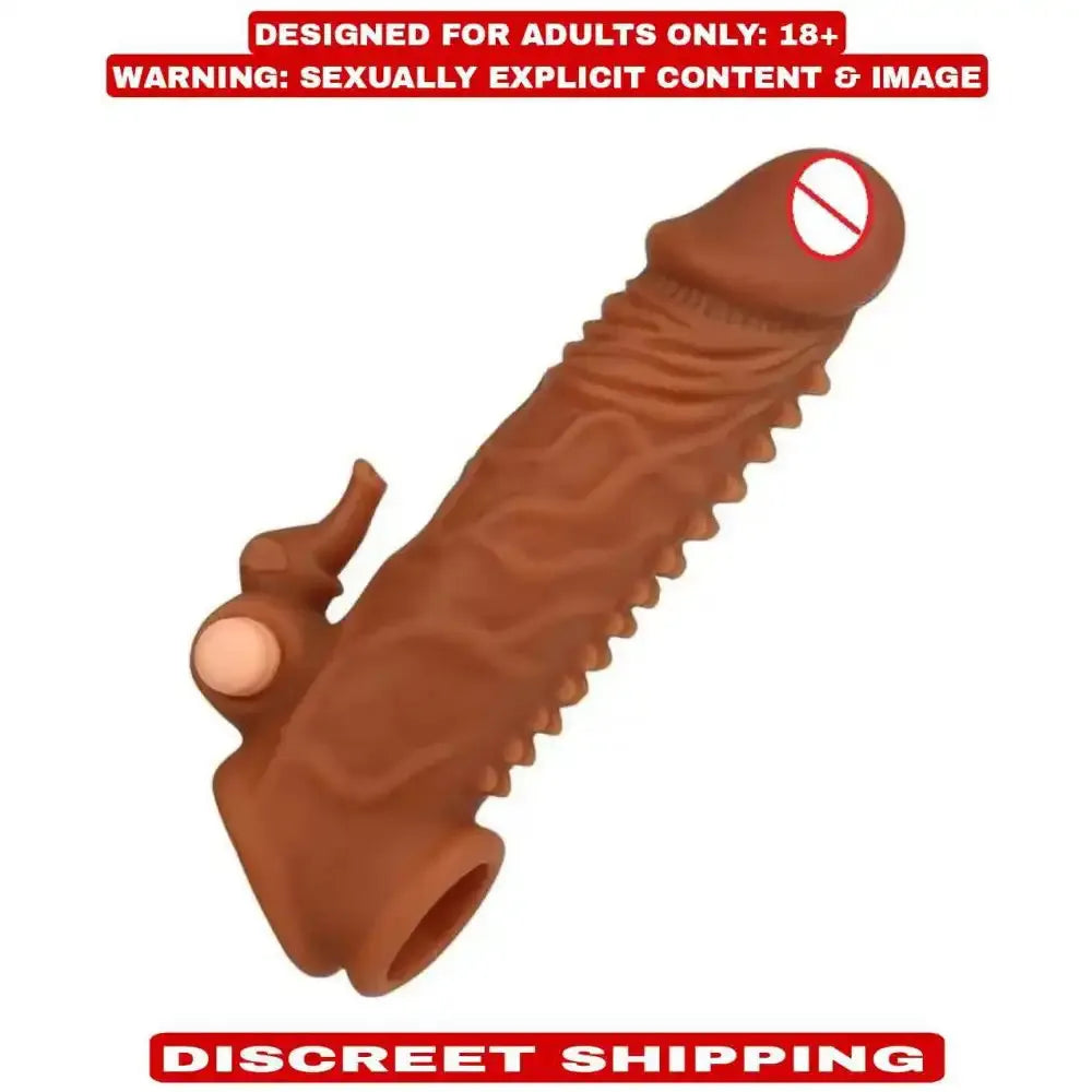 Dual-Function Vibrating Silicone Sleeve for Men – Textured Personal Wellness Accessory