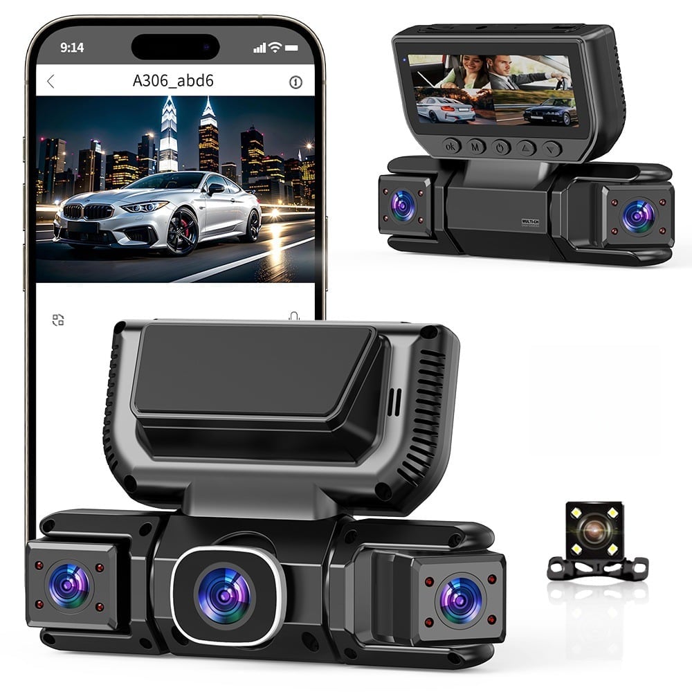 360° Car DVR WiFi 4 Channels Dash Cam Video Recorder