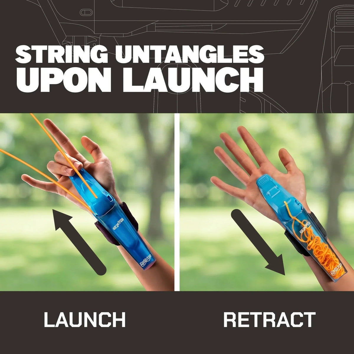 ⚡ Rechargeable Wrist String Launcher | UV & Glow String Trick Toy