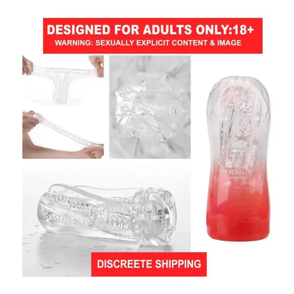 Transparent Textured Trainer Cup for Men – Reusable Personal Wellness Accessory