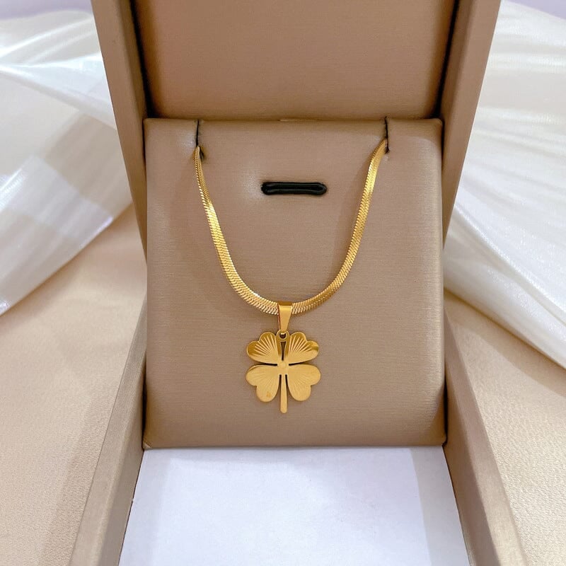 Gold Plated Lucky Clover Necklace mysite