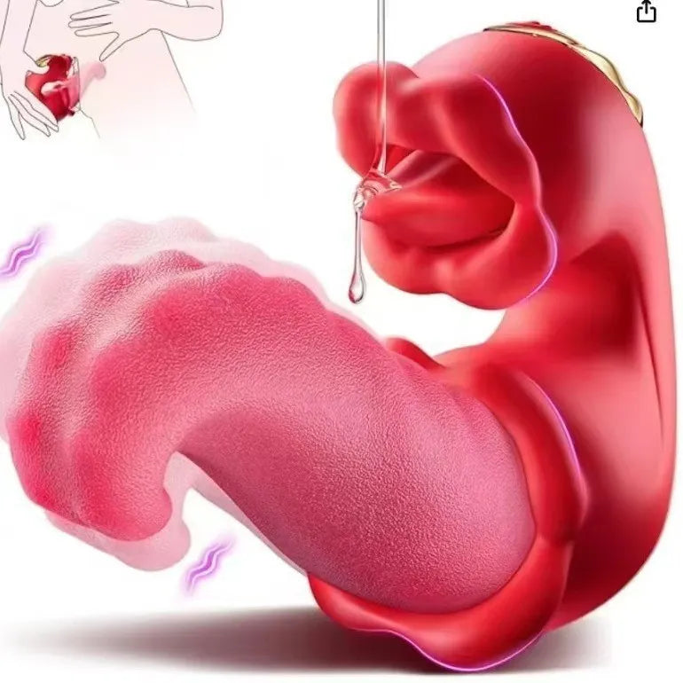 2026 Upgraded 3-in-1 Rose Toy – Automatic Thrusting G-Spot Vibrator & Air-Pulse Clit Sucker, Waterproof Liquid Silicone with Smart Heating🗽
