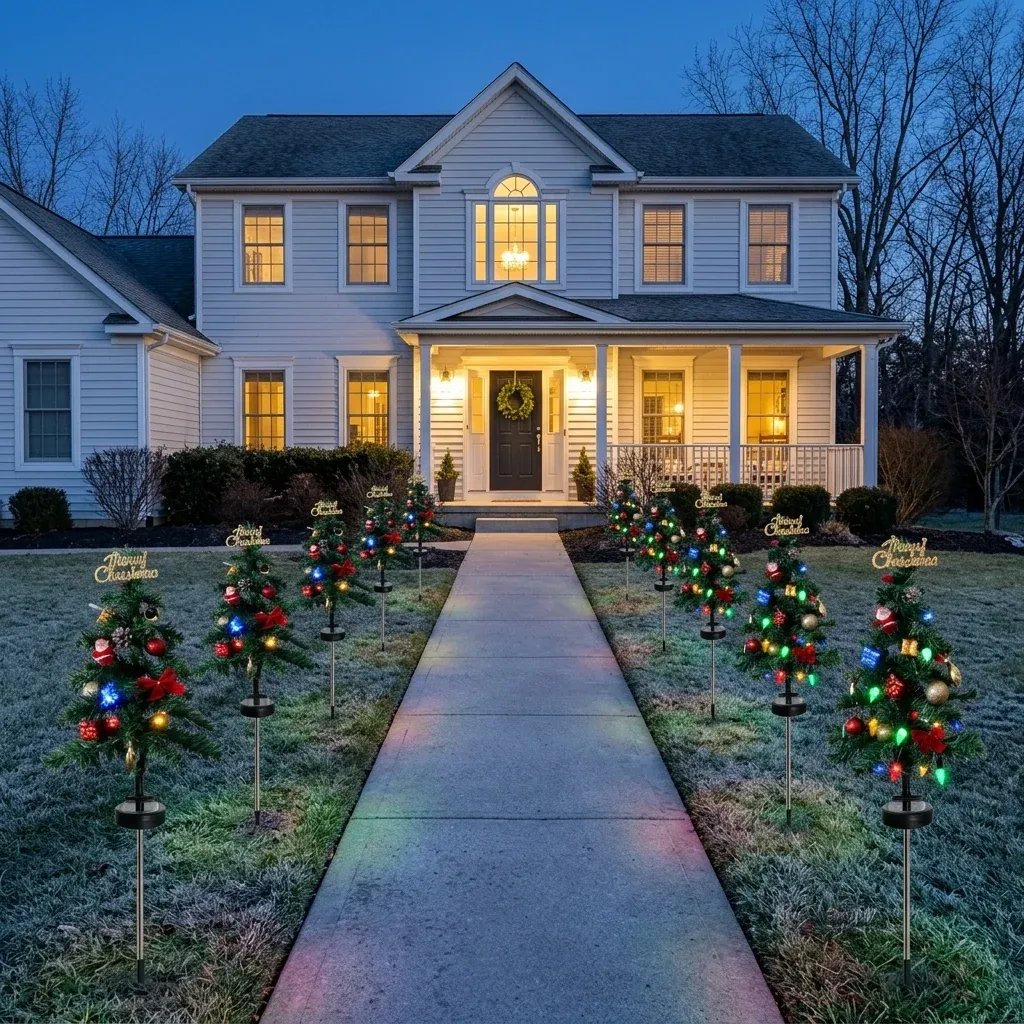 🌲❄️🎅Solar Christmas tree lights holiday decorations, outdoor courtyards, gardens, lawns, small path lights, atmosphere lights