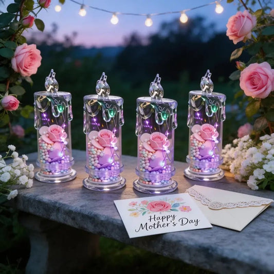 Realistic Rose Candle Lights — Battery-Powered, Smoke-Free LED Roses for Home Decor...