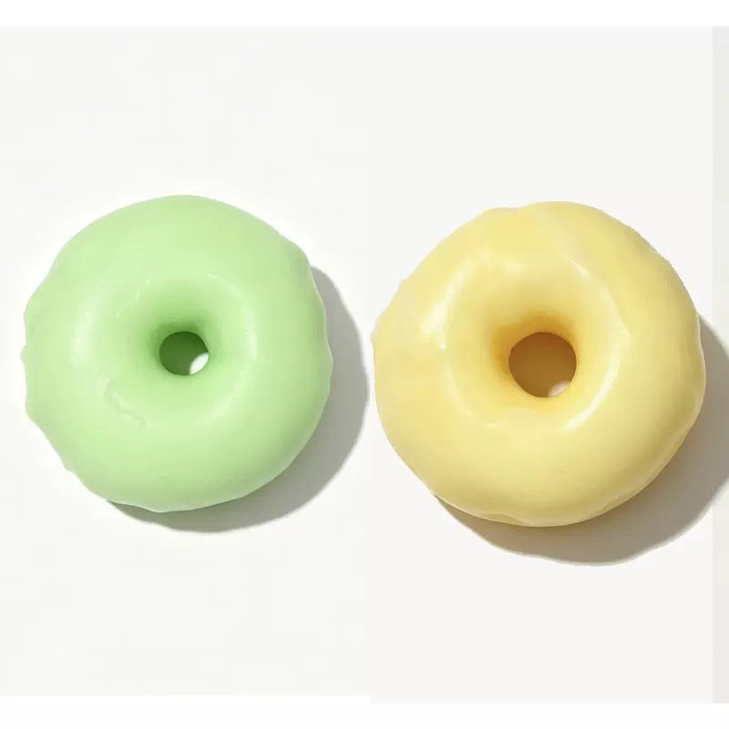 초록색과 노란색 크런치 도넛 2개 세트