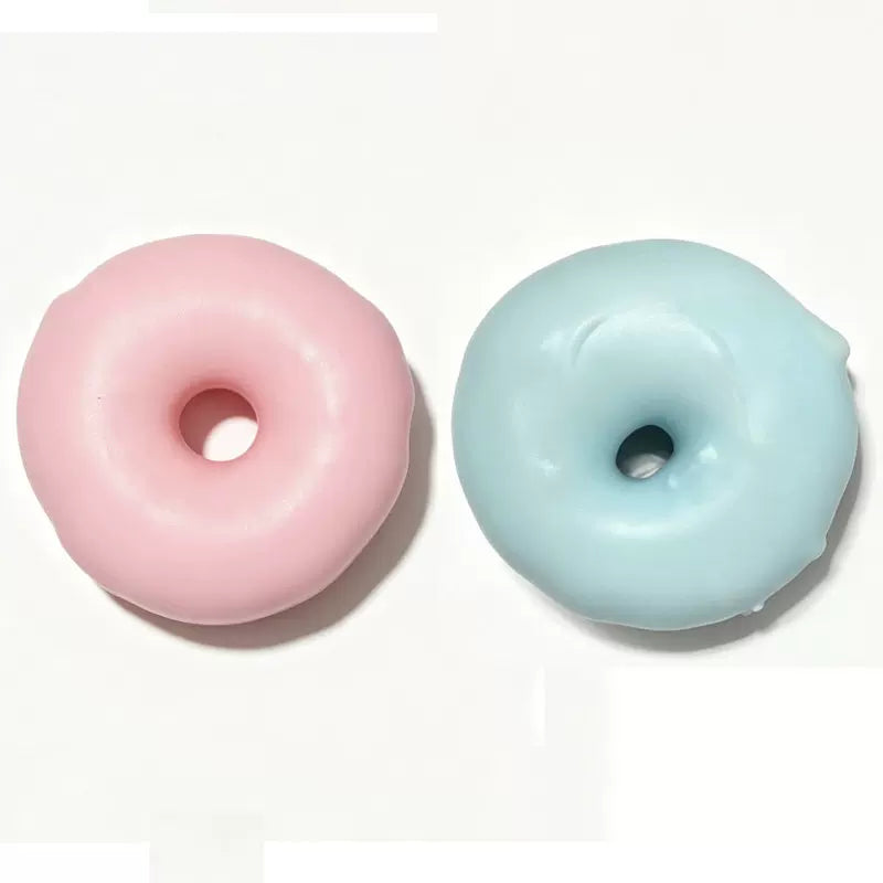 분홍색과 하늘색 크런치 도넛 2개 세트