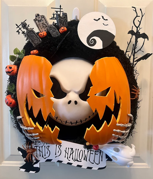 🎃Early Halloween Sale 💀Scary spooky pumpkin wreath, 🔥Buy 2 Get Extra 10% OFF & FREE SHIPPING