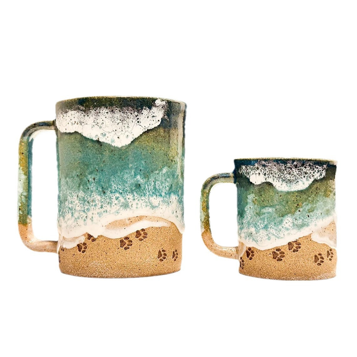 🌊🌊🌊Paw Print Ocean Shoreline Mug