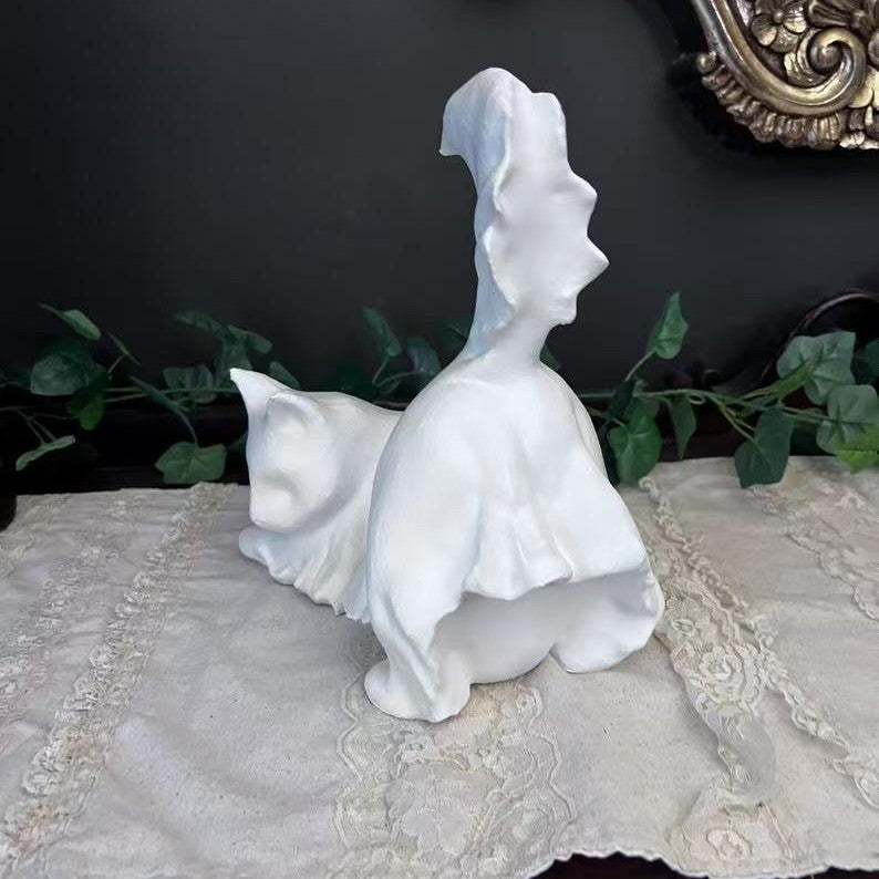 Halloween spooky black cat statue