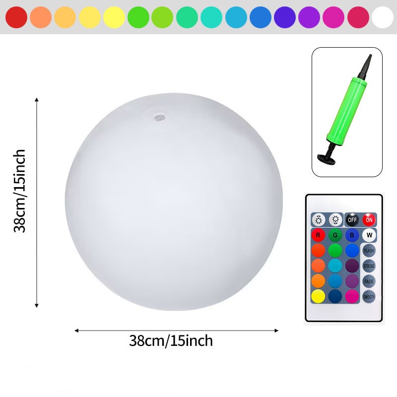 Pool Decoration🎉LED Light 16 Colors Luminous Beach Ball mysite