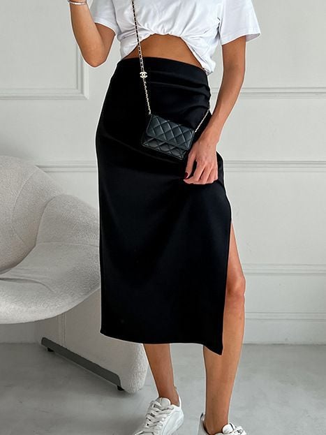 Women's Side Slit Bodycon Midi Skirt - Buy two and get free shipping! mysite