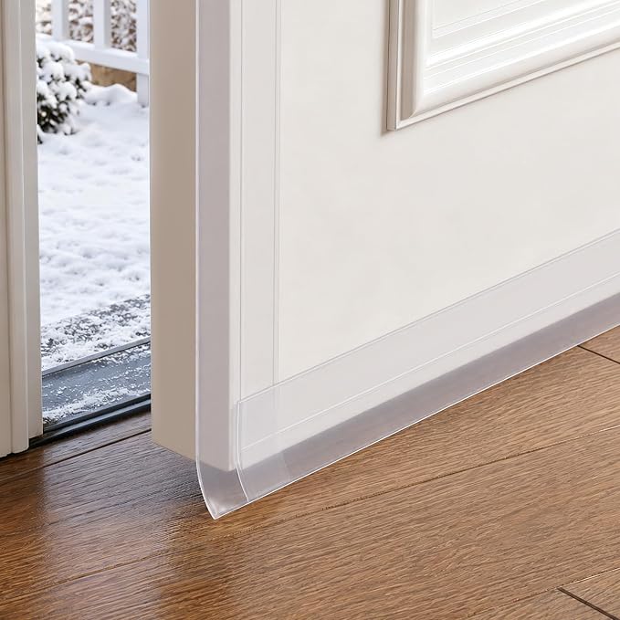 Silicone Door Weather Stripping Seal Strip, 5M/16.4FT Adhesive Door Bottom Draft Stopper for Doors and Windows