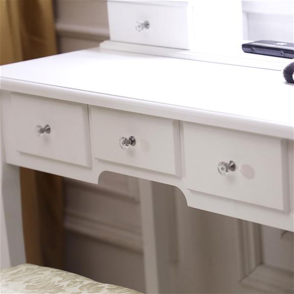 Elegant European-Style Vanity Set with Five Drawers and Lighted Mirror - Free shipping across the United States, delivery within 2-8 days uber7