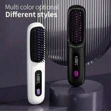 2-in-1 USB-Rechargeable Heated Hair Straightening Brush